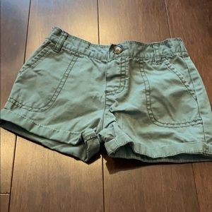 Green twill shorts